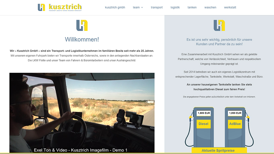 Kusztrich GmbH Website Seite 1