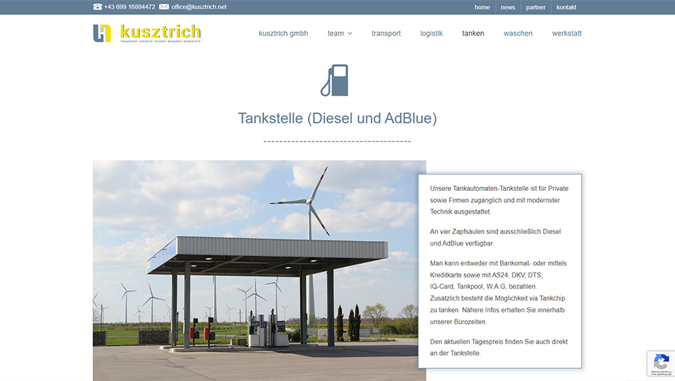 Kusztrich GmbH Website Seite 3