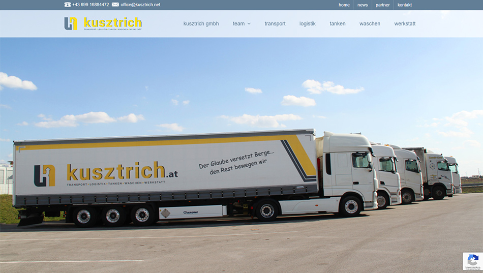 Kusztrich GmbH Website Startseite