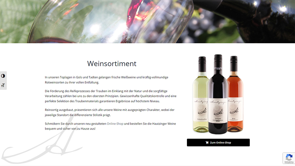 Weingut Hautzinger Website Seite 1